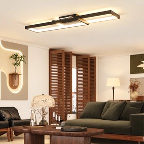 HOMCOM Plafonieră LED Reglabilă cu Telecomandă și Întrerupător, Temperatura Culoare 3000-6000K, Lampă de Design pentru Living și Sufragerie, 70x30 cm, Negru | Aosom Romania