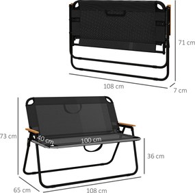 Outsunny Scaun Pliabil pentru 2 Persoane, Canapea de Exterior | Aosom Romania