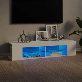 804229 vidaXL Comodă TV cu lumini LED, alb, 135x39x30 cm