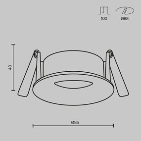 Spot incastrabil tavan fals cu protectie IP65 Slim auriu mat