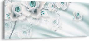 Tablou - Flori de trandafir turcoaz (120x50 cm)