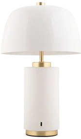 Veioză albă LED cu intensitate reglabilă cu abajur din metal (înălțime 30 cm) Freya – Leitmotiv