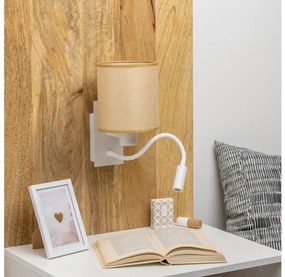 Lampă LED de perete Brilagi NUBILA 1xE27/25W/230V + LED/3W alb/maro deschis