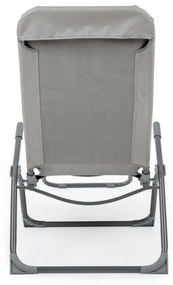 Sezlong pliabil gri din metal si poliester, Bolzano Bizzotto