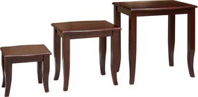 vidaXL Mese de birou nesting 3 pcs Maro Lemn masiv de mahon