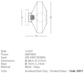 Aplica design decorativ Zenia fumuriu