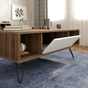 Măsuță de cafea Mistico White and Walnut