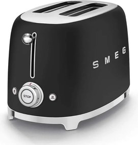 Prаjitor de pаine SMEG 50's Style TSF01BLMEU, 950 W, 2 felii, 6 trepte, Tava pentru firimituri, Cablu integrat, Otel inoxidabil, Negru mat