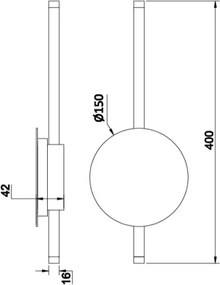 Ondaluce - Aplică LED dimabilă de perete JAMES LED/16W/230V aurie
