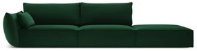 Canapea verde-închis cu tapițerie din catifea, cu colț pe partea stângă 264 cm Vanda – Mazzini Sofas