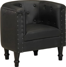 vidaXL Fotoliu, negru, piele naturală