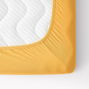 Goldea cearceaf pentru pătuț din jersey cu elastic - mango 70 x 140 cm