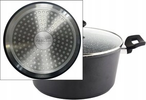 Oala cu capac sticla Zilan ZLN3321, Diametru 24 cm, Inaltime 12 cm, Material aluminiu, Interior granit, Compatibil inductie