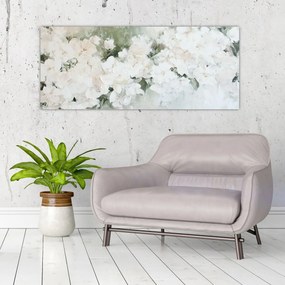 Tablou - Abstracție de Flori Albe (120x50 cm)