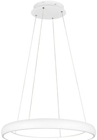 Lustră albă LED cu intensitate reglabilă cu abajur din metal ø 75 cm Cardona – Trio