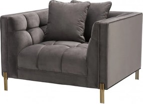 Fotoliu elegant design LUX Sienna, catifea gri 113196 HZ