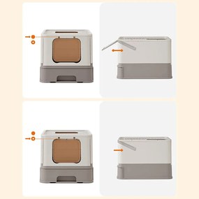 Feandrea Toaletă pliabilă pentru pisici cu sertar extensibil