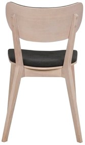 Scaun de dining din lemn de stejar cu șezut gri închis Rowico Cato, maro deschis