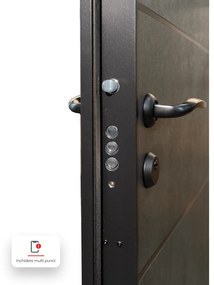 Usa metalica de intrare in apartament cu izolatie fonica   termica - Culoare Ciment Gri Inchis   Alb  Nuc ST, Gri Ciment / Alb