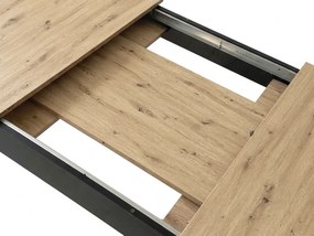 Masa extensibila de dining MADO 120/160x80 cm, negru/artisan stejar