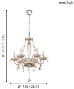 Eglo 39092 - Lustra BASILANO 6xE14/40W/230V