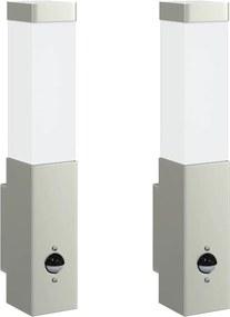 vidaXL Lumină de perete pentru exterior 2 pcs Argintiu