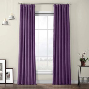 Draperie din catifea cu rejansa din bumbac tip fagure, Madison, densitate 700 g/ml, Mov inchis, 1 buc