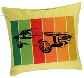 Perna Decorativa, Model Retro Car, 40x40 cm, Verde, Husa Detasabila, Burduf