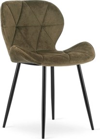 OFERTA Scaun de sufragerie MANGO VELVET cu picioare negre, maro calitatea II