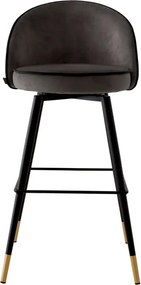 Set de 2 scaune de bar pivotante, design LUX, Bar Stool Cooper gri inchis