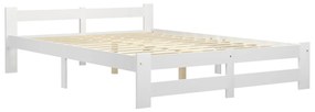 Cadru de pat, alb, 180 x 200 cm, lemn masiv de pin Alb, 180 x 200 cm