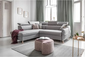 Colțar gri deschis extensibil (cu colț pe partea stângă ) Sweet Harmony – Miuform