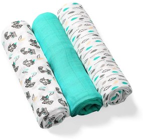 BabyOno - Scutece copii, bambus, 3 buc - verde 70x70