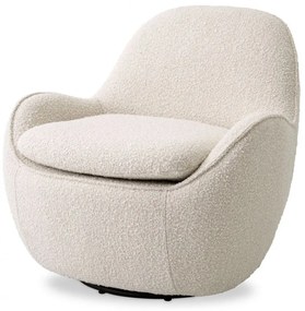 Fotoliu pivotant design elegant Cupido, boucle crem 115676 HZ