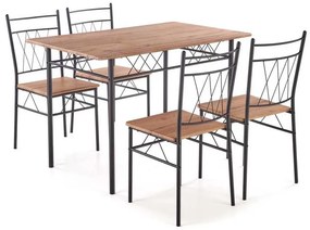 Set masă și scaune Faust 4+1, stejar / negru