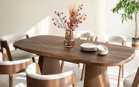 Masă lemn masiv Dining EGO Personalizabila - Nuc, 2200 + (2×500) x 1200 x 775 mm