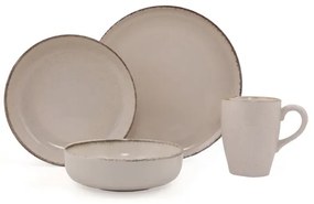 Set de masă 16 piese, bej, porțelan