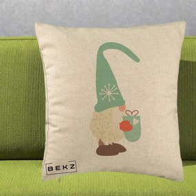 Perna Decorativa Gnom Nordic cu Cana Calda Menta, 40x40 cm, Bej, Husa Detasabila, Perna Inclusa, BEKZ®