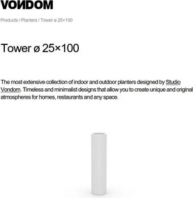 Ghiveci plante design decorativ exterior/interior TOWER 25×100cm