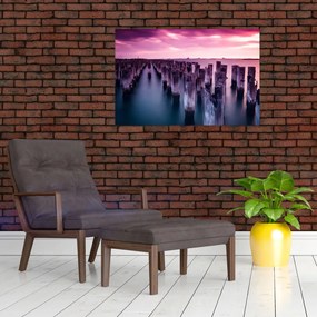 Tablou cu pari din lemn (90x60 cm)