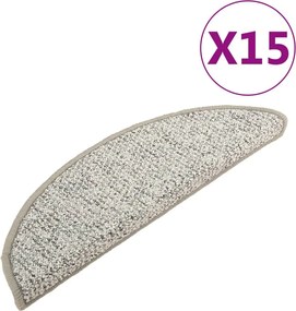 vidaXL Covorașe pentru trepte scară, 15 buc., gri deschis, 56x17x3 cm