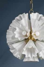 Candelabru LUX, Sticla Ondulata, Alama, 22xE14, Carpi