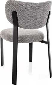 Scaun lemn tapitat Rin 254 gri/negru - H79 cm