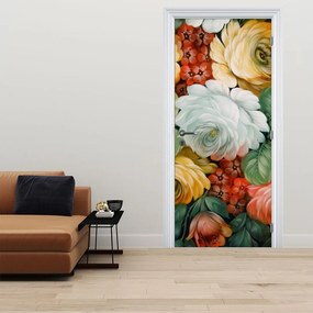 Fototapet pentru ușă - Buchet de flori pictat (95x205cm)