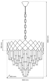 Lustră pe lanț CARISMA 9xE14/40W/230V auriu
