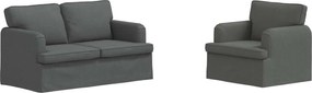 vidaXL Set de canapea 2 pcs Gri închis 144 x 80 x 85 cm țesătură