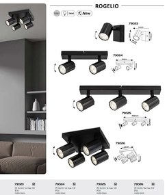 Plafoniera cu 2 Spoturi Directionabile, Design Modern, Rogelio