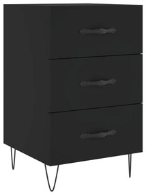 827653 vidaXL Noptieră, negru, 40x40x66 cm, lemn compozit