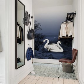 Fototapet, Swan Lake, Nightfall, Rebel Walls