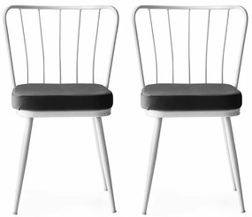 Set de scaune de sufragerie Yildiz White, 2 bucăți